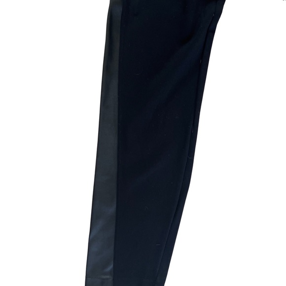 Lysse Black Leggings with Faux Leather Stripe down Sides. Size Medium. - Picture 2 of 4